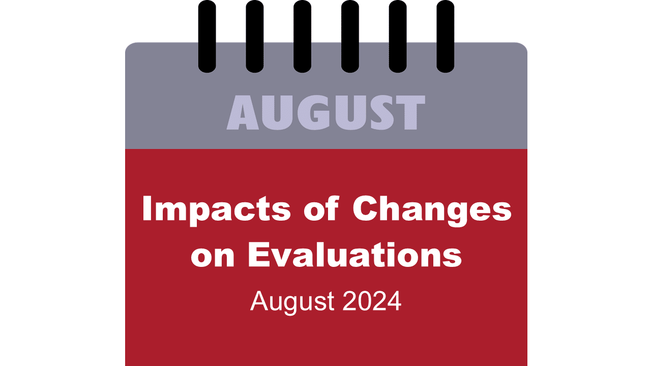 August 2024 Changes: Impact on Evaluations